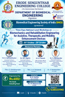 Three Days National Leve Workshop on Biomechanics and Rehabilitation Engineering for Assistive, Therapeutic and Mobility Enhancement Devices 2026 Workshop Poster